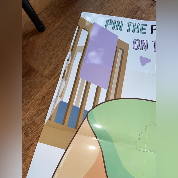 🌸 Pin The Poopie Baby Shower, Gender Reveal, Baby Game Pre-Owned - Picture 4 of 13